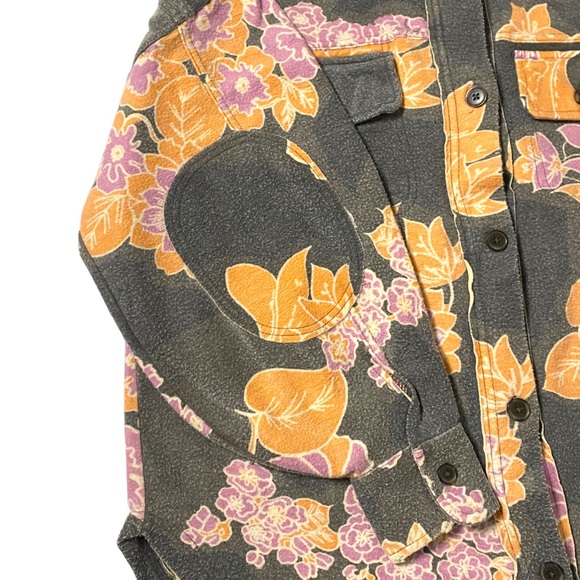NWT Free People Size Small Printed Ruby Jacket in Charcoal Floral Oversized Gray - Picture 8 of 10